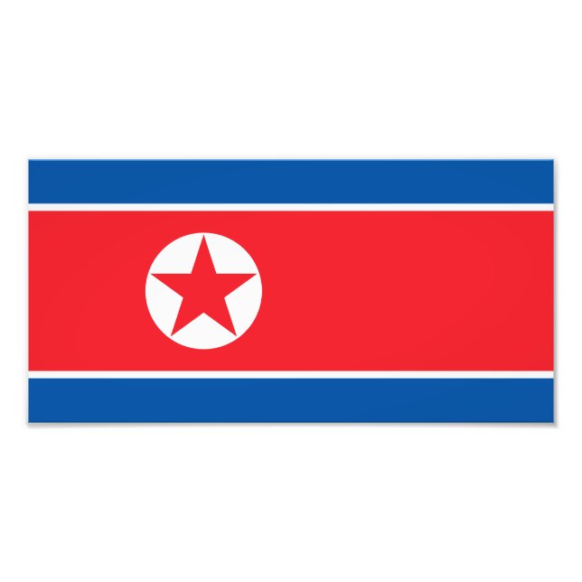 Nordkorea Flagga Fototryck (Framsidan)