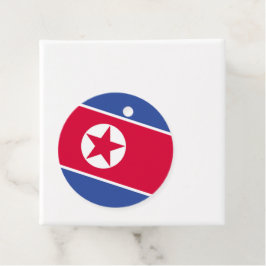 Nordkorea flagga gåvor etiketter