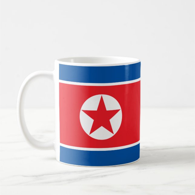 Nordkorea flagga kaffemugg (Vänster)