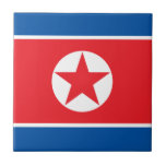 Nordkorea Flagga Kakelplatta<br><div class="desc">Patriotisk flagga i Nordkorea.</div>
