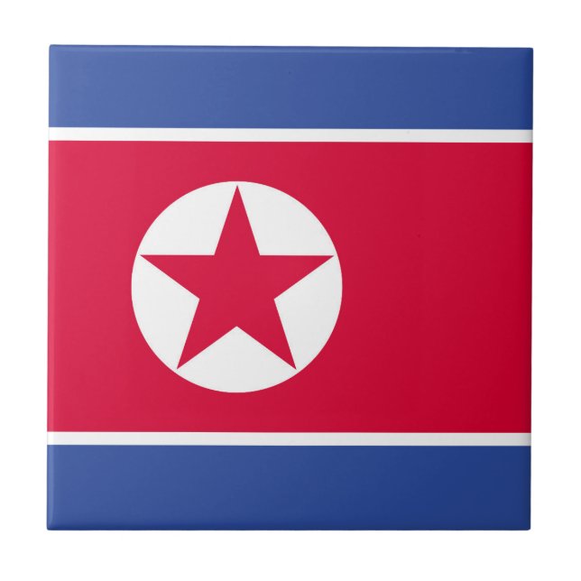 Nordkorea flagga kakelplatta (Framsidan)
