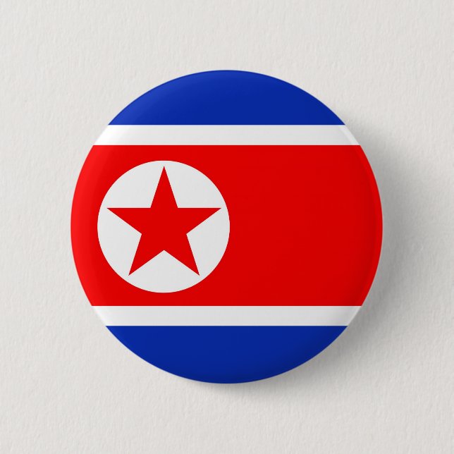 Nordkorea flagga knapp (Framsida)