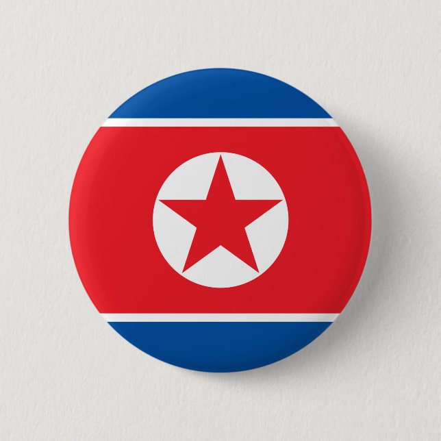 Nordkorea Flagga Knapp (Framsida)