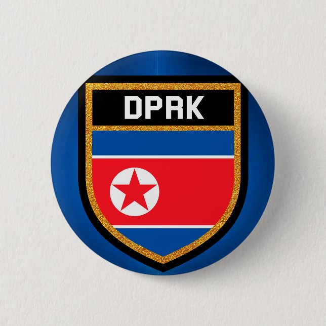 Nordkorea Flagga Knapp (Framsida)