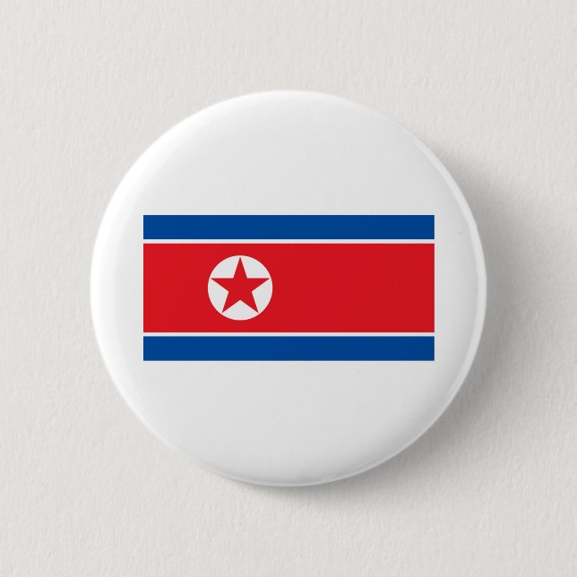 Nordkorea Flagga Knapp (Framsida)