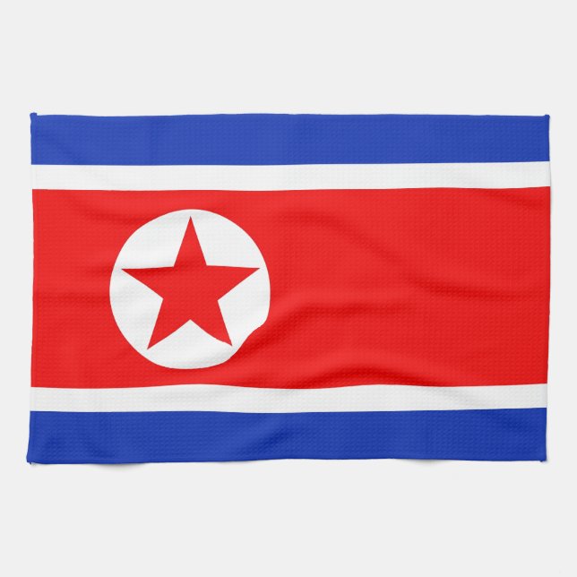 Nordkorea flagga kökshandduk (Horisontell)