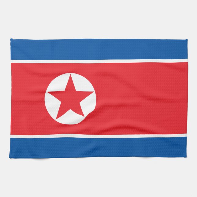 Nordkorea Flagga Kökshandduk (Horisontell)