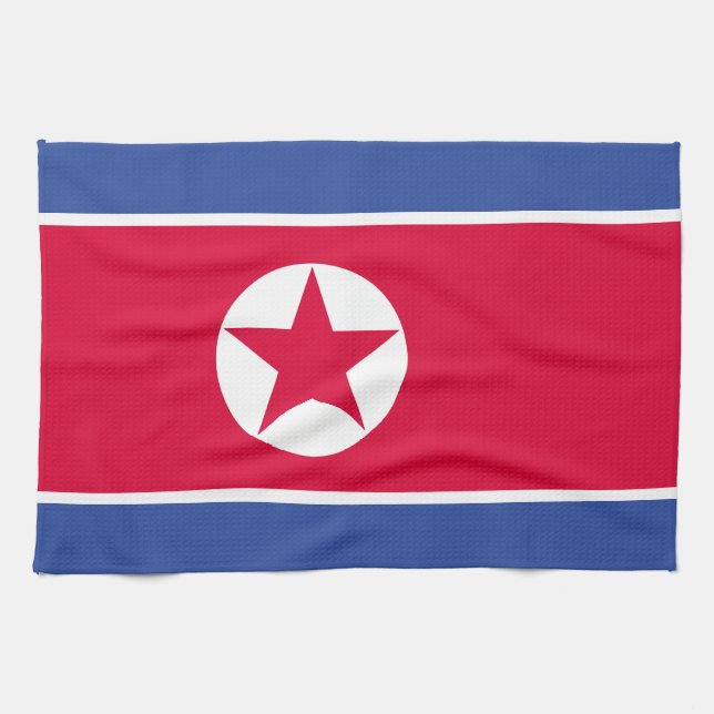 Nordkorea flagga kökshandduk (Horisontell)