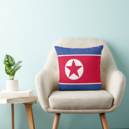 Nordkorea flagga kudde