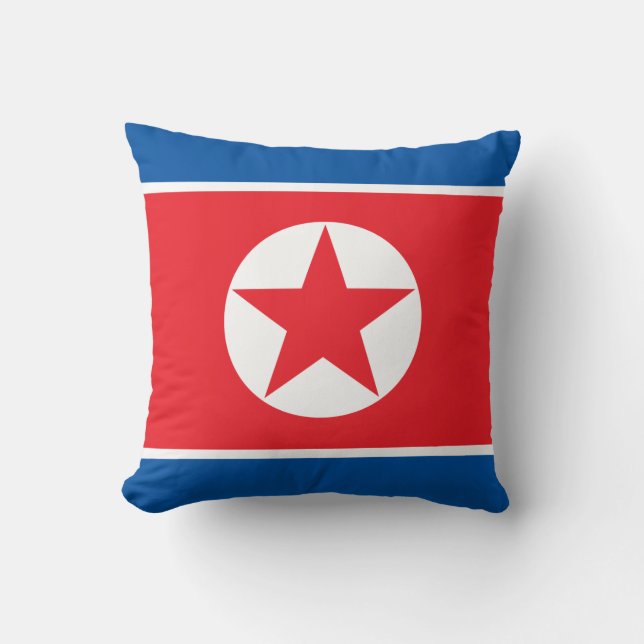 Nordkorea Flagga Kudde (Framsida)