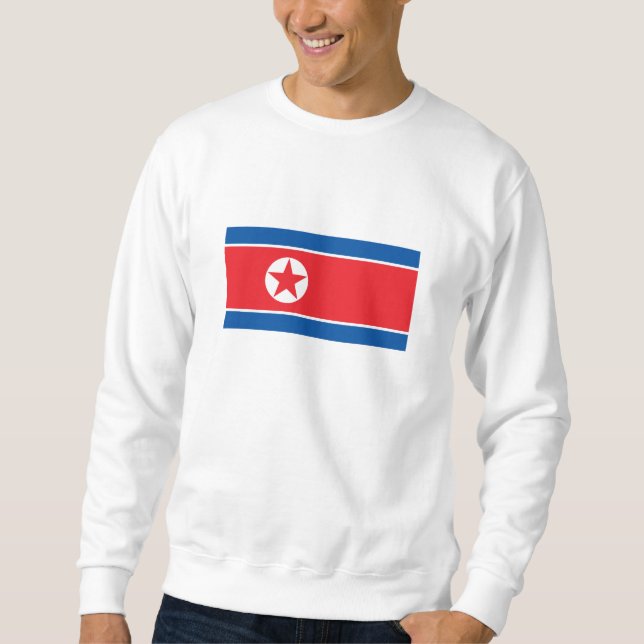 Nordkorea Flagga Lång Ärmad Tröja (Framsida)
