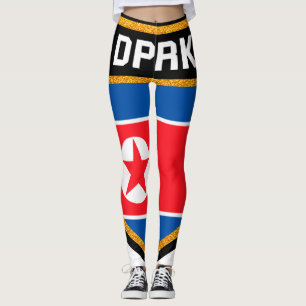 Nordkorea Flagga Leggings