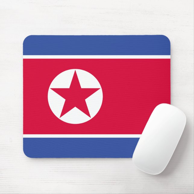 Nordkorea flagga musmatta (Med mus)