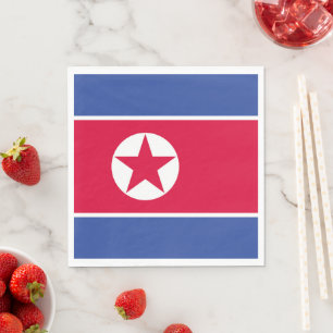 Nordkorea flagga pappersservett