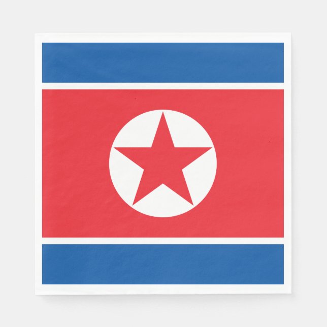 Nordkorea Flagga Pappersservett (Framsidan)