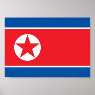 Nordkorea Flagga Poster