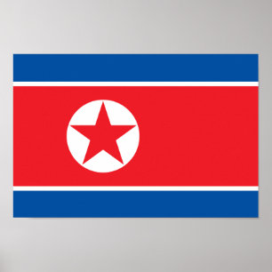 Nordkorea Flagga Poster