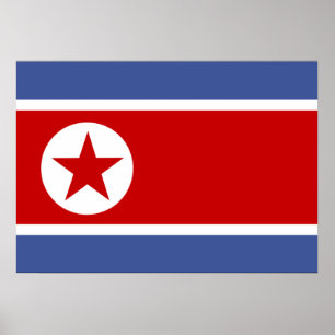 Nordkorea Flagga Poster