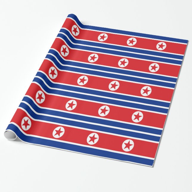 Nordkorea Flagga Presentpapper (Utrullad)
