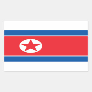 Nordkorea Flagga Rektangulärt Klistermärke