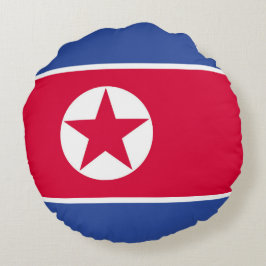 Nordkorea flagga rund kudde