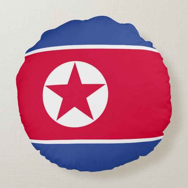 Nordkorea flagga rund kudde (Baksidan)