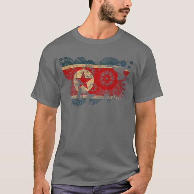 Nordkorea flagga t-shirt (Framsida)