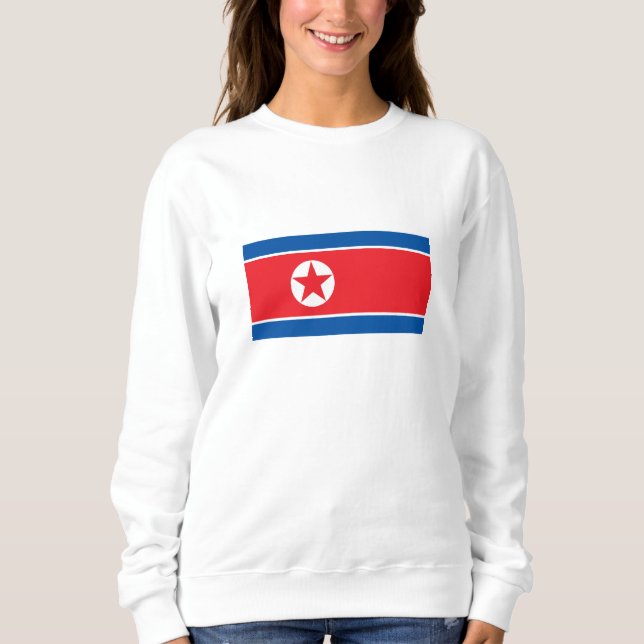Nordkorea Flagga T Shirt (Framsida)