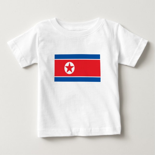 Nordkorea Flagga T Shirt (Framsida)
