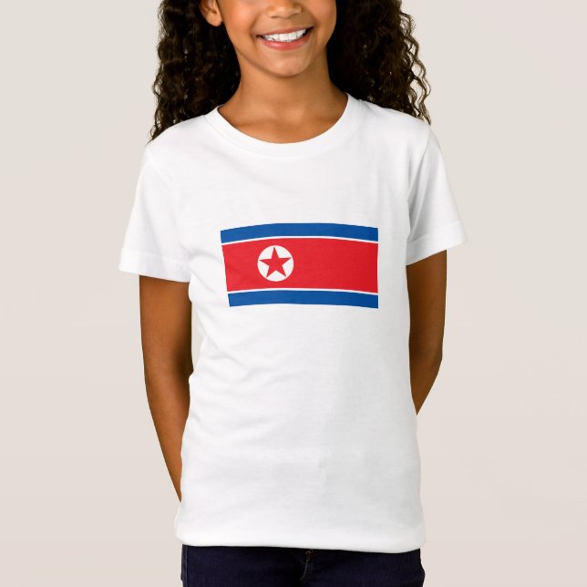 Nordkorea Flagga T Shirt (Framsida)