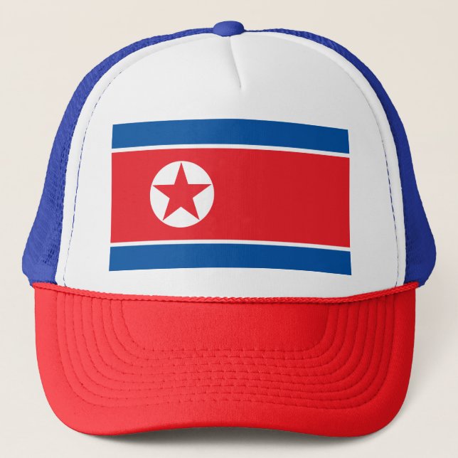 Nordkorea Flagga Truckerkeps (Framsida)