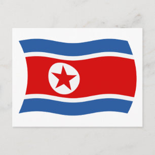 Nordkorea Flagga vykort