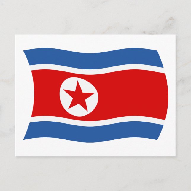 Nordkorea Flagga vykort (Framsida)