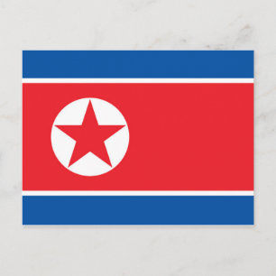 Nordkorea Flagga Vykort