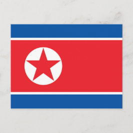 Nordkorea Flagga Vykort