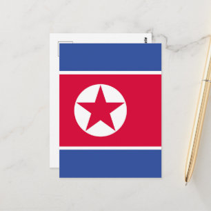 Nordkorea flagga vykort