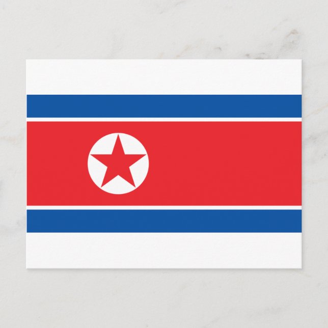 Nordkorea Flagga Vykort (Framsida)