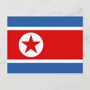 Nordkorea Flagga Vykort