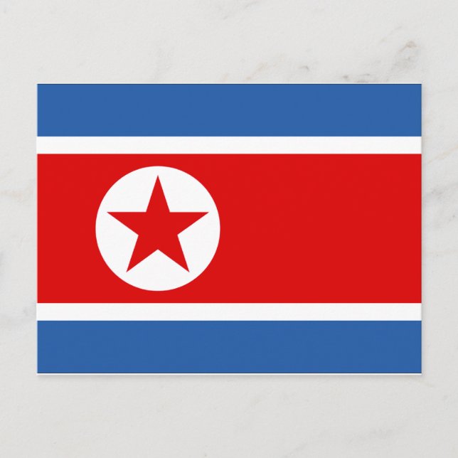 Nordkorea Flagga Vykort (Framsida)