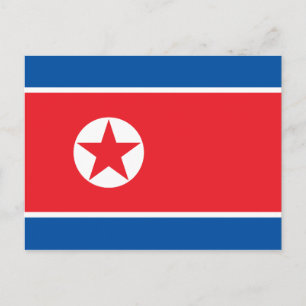 Nordkorea Flagga Vykort
