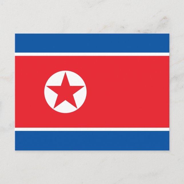 Nordkorea Flagga Vykort (Framsida)