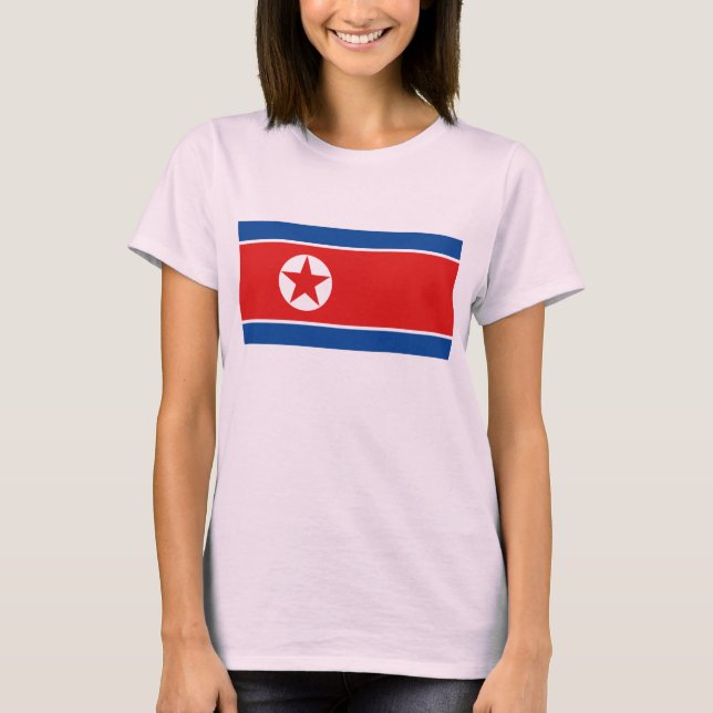 Nordkorea Flagga x Karta T-Shirt (Framsida)