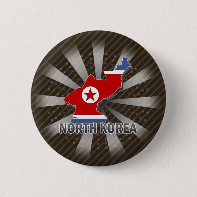 Nordkorea flaggakarta 2,0 knapp (Framsida)