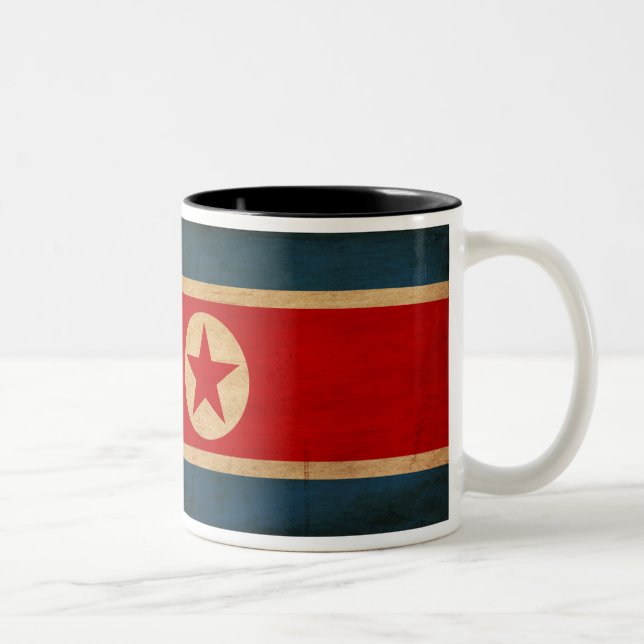 Nordkorea flaggamugg Två-Tonad mugg (Höger)