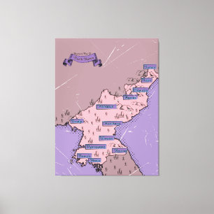 Nordkorea karta canvastryck