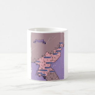 Nordkorea karta kaffemugg
