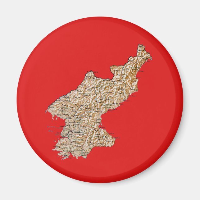 Nordkorea Karta Magnet (Framsidan)