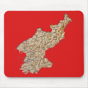 Nordkorea Karta Mousepad Musmatta