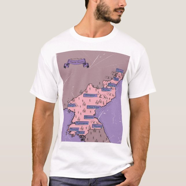 Nordkorea karta t shirt (Framsida)