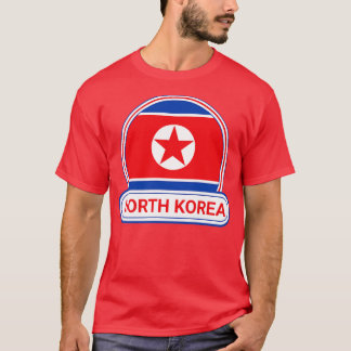 Nordkorea Land Badge Nordkorea Flagga T Shirt
